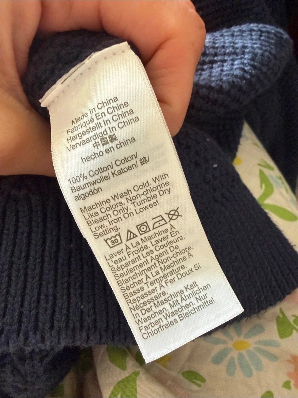 J. Crew 100% cotton Cable Knit Crewneck Sweater in Navy, medium